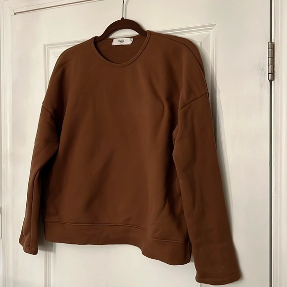 Frankie Dhop Jamie Cotton-Jersey Camel Brown Sweatshirt ONLY​ - Picture 3 of 6